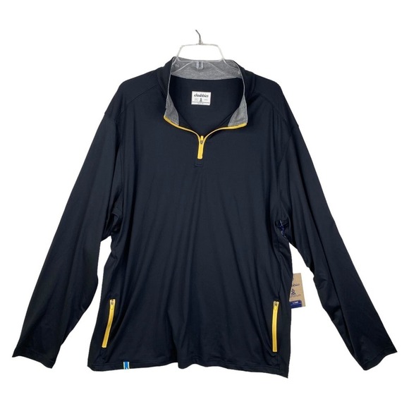 NWT Chubbies Obsidian Black Long Sleeve Performance Quarter Zip Pullover Size XL - Picture 1 of 6